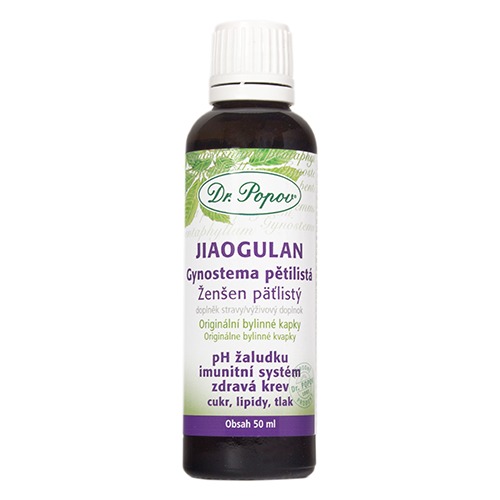 Jiaogulan-Gynostema pětilistá, originální bylinné kapky, 50 ml Dr. Popov